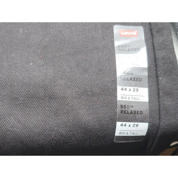 Levi's Men's Big & Tall 550 Relaxed Fit Non-Stretch Jeans - Black 44‎ x 29 - Picture 5 of 8